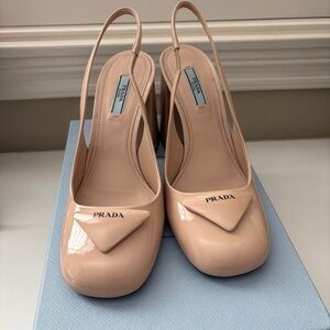 Prada Women's Beige Slingback Heels